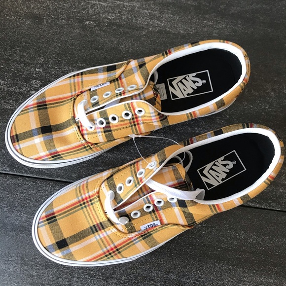NEW Vans Era Yellow Plaid Sneakers - Picture 4 of 7